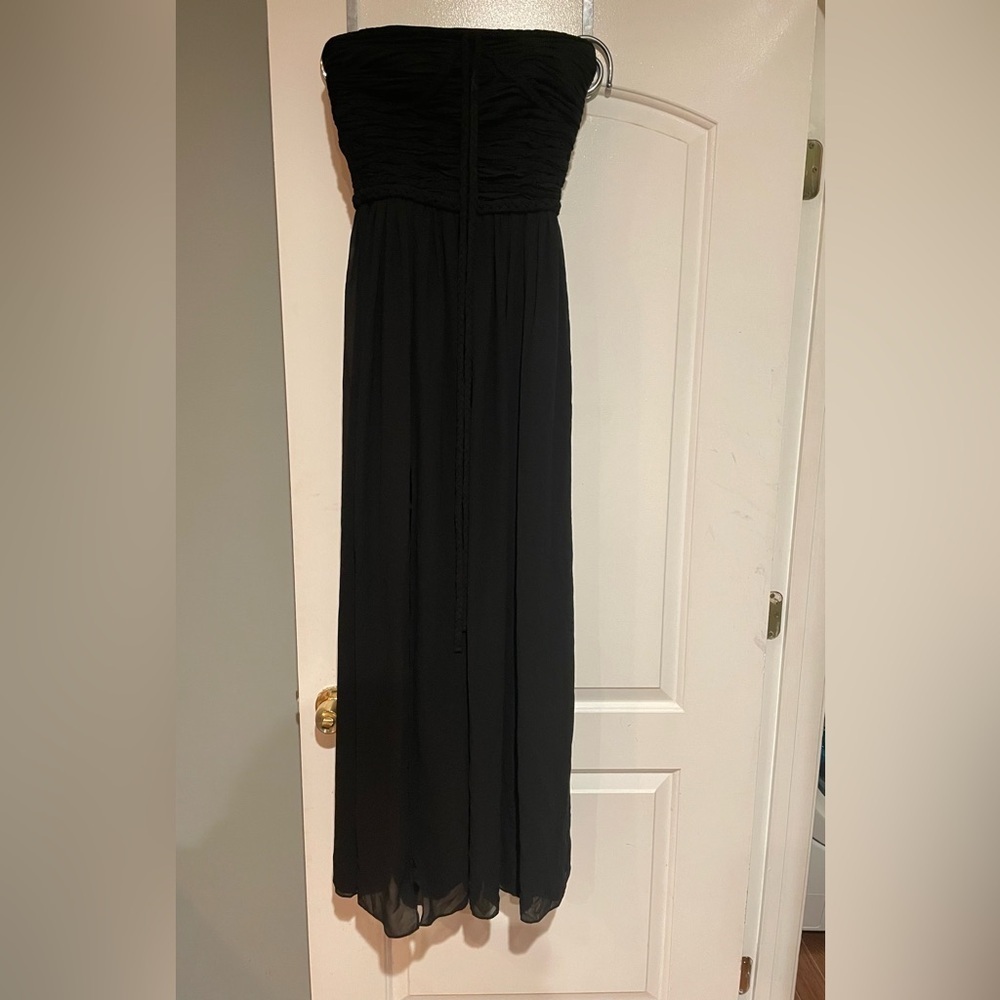New! Dress The Population Aura Braided Halter Chiffon Maxi Dress 🖤 XS - Picture 5 of 9